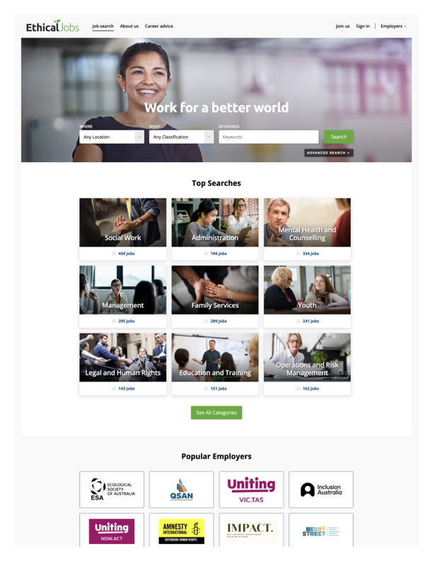 EthicalJobs - Mission-Driven Job Board